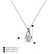 5 - Tessie 0.15 ct Aquamarine (3.50 mm) Women Teardrop Solitaire Pendant Necklace 