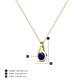 5 - Tessie 0.17 ct Blue Sapphire (3.50 mm) Women Teardrop Solitaire Pendant Necklace 