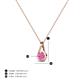 5 - Tessie 0.17 ct Pink Sapphire (3.50 mm) Women Teardrop Solitaire Pendant Necklace 