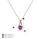 5 - Tessie 0.15 ct Amethyst (3.50 mm) Women Teardrop Solitaire Pendant Necklace 