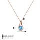 5 - Tessie 0.14 ct Blue Topaz (3.50 mm) Women Teardrop Solitaire Pendant Necklace 