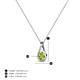 5 - Tessie 0.18 ct Peridot (3.50 mm) Women Teardrop Solitaire Pendant Necklace 