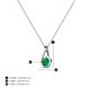 5 - Tessie 0.15 ct Emerald (3.50 mm) Women Teardrop Solitaire Pendant Necklace 