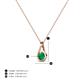 5 - Tessie 0.15 ct Emerald (3.50 mm) Women Teardrop Solitaire Pendant Necklace 