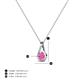 5 - Tessie 0.17 ct Pink Sapphire (3.50 mm) Women Teardrop Solitaire Pendant Necklace 