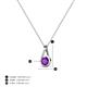5 - Tessie 0.15 ct Amethyst (3.50 mm) Women Teardrop Solitaire Pendant Necklace 