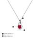 5 - Tessie 0.17 ct Ruby (3.50 mm) Women Teardrop Solitaire Pendant Necklace 