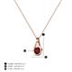 5 - Tessie 0.18 ct Red Garnet (3.50 mm) Women Teardrop Solitaire Pendant Necklace 