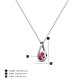 5 - Tessie 0.15 ct Pink Tourmaline (3.50 mm) Women Teardrop Solitaire Pendant Necklace 