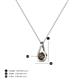 5 - Tessie 0.16 ct Smoky Quartz (3.50 mm) Women Teardrop Solitaire Pendant Necklace 