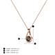 5 - Tessie 0.16 ct Smoky Quartz (3.50 mm) Women Teardrop Solitaire Pendant Necklace 