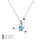 5 - Tessie 0.14 ct Blue Topaz (3.50 mm) Women Teardrop Solitaire Pendant Necklace 