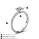 5 - Aurin GIA Certified 6.00 mm Asscher Cut Diamond and Round Diamond Engagement Ring 
