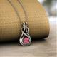 2 - Amanda 4.00 mm Round Rhodolite Garnet Solitaire Infinity Love Knot Pendant Necklace 