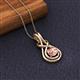 3 - Amanda 5.00 mm Round Morganite Solitaire Infinity Love Knot Pendant Necklace 