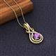 3 - Amanda 5.00 mm Round Amethyst Solitaire Infinity Love Knot Pendant Necklace 