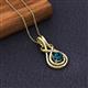 3 - Amanda 5.00 mm Round Blue Diamond Solitaire Infinity Love Knot Pendant Necklace 
