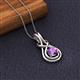 3 - Amanda 5.00 mm Round Amethyst Solitaire Infinity Love Knot Pendant Necklace 