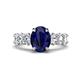 1 - Jamila 5.50 ctw Natural Blue Sapphire Oval Shape (9x7 mm) & Lab Grown Diamond Oval Shape (5x3 mm) Hidden Halo Engagement Ring 