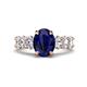 1 - Jamila 5.50 ctw Natural Blue Sapphire Oval Shape (9x7 mm) & Lab Grown Diamond Oval Shape (5x3 mm) Hidden Halo Engagement Ring 