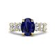1 - Jamila 5.50 ctw Natural Blue Sapphire Oval Shape (9x7 mm) & Lab Grown Diamond Oval Shape (5x3 mm) Hidden Halo Engagement Ring 
