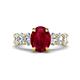 1 - Jamila 5.50 ctw Ruby Oval Shape (9x7 mm) & Lab Grown Diamond Oval Shape (5x3 mm) Hidden Halo Engagement Ring 