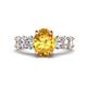 1 - Jamila 4.70 ctw Citrine Oval Shape (9x7 mm) & Lab Grown Diamond Oval Shape (5x3 mm) Hidden Halo Engagement Ring 