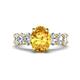1 - Jamila 4.70 ctw Citrine Oval Shape (9x7 mm) & Lab Grown Diamond Oval Shape (5x3 mm) Hidden Halo Engagement Ring 