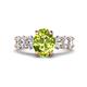 1 - Jamila 5.00 ctw Peridot Oval Shape (9x7 mm) & Lab Grown Diamond Oval Shape (5x3 mm) Hidden Halo Engagement Ring 