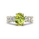 1 - Jamila 5.00 ctw Peridot Oval Shape (9x7 mm) & Lab Grown Diamond Oval Shape (5x3 mm) Hidden Halo Engagement Ring 