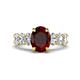 1 - Jamila 5.20 ctw Red Garnet Oval Shape (9x7 mm) & Lab Grown Diamond Oval Shape (5x3 mm) Hidden Halo Engagement Ring 
