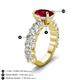 3 - Jamila 5.50 ctw Ruby Oval Shape (9x7 mm) & Lab Grown Diamond Oval Shape (5x3 mm) Hidden Halo Engagement Ring 