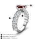 3 - Jamila 5.20 ctw Red Garnet Oval Shape (9x7 mm) & Lab Grown Diamond Oval Shape (5x3 mm) Hidden Halo Engagement Ring 