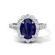 1 - Zarina 3.50 ctw Natural Blue Sapphire Oval Shape (9x7 mm) & Round Lab Grown Diamond Halo Engagement Ring 