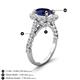 3 - Zarina 3.50 ctw Natural Blue Sapphire Oval Shape (9x7 mm) & Round Lab Grown Diamond Halo Engagement Ring 