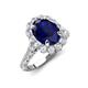 4 - Zarina 3.50 ctw Natural Blue Sapphire Oval Shape (9x7 mm) & Round Lab Grown Diamond Halo Engagement Ring 