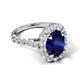 5 - Zarina 3.50 ctw Natural Blue Sapphire Oval Shape (9x7 mm) & Round Lab Grown Diamond Halo Engagement Ring 