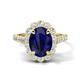 1 - Zarina 3.50 ctw Natural Blue Sapphire Oval Shape (9x7 mm) & Round Lab Grown Diamond Halo Engagement Ring 