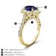 3 - Zarina 3.50 ctw Natural Blue Sapphire Oval Shape (9x7 mm) & Round Lab Grown Diamond Halo Engagement Ring 