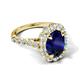 5 - Zarina 3.50 ctw Natural Blue Sapphire Oval Shape (9x7 mm) & Round Lab Grown Diamond Halo Engagement Ring 