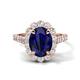 1 - Zarina 3.50 ctw Natural Blue Sapphire Oval Shape (9x7 mm) & Round Lab Grown Diamond Halo Engagement Ring 