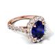 5 - Zarina 3.50 ctw Natural Blue Sapphire Oval Shape (9x7 mm) & Round Lab Grown Diamond Halo Engagement Ring 