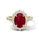 1 - Zarina 3.50 ctw Ruby Oval Shape (9x7 mm) & Round Lab Grown Diamond Halo Engagement Ring 