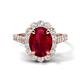 1 - Zarina 3.50 ctw Ruby Oval Shape (9x7 mm) & Round Lab Grown Diamond Halo Engagement Ring 