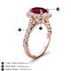 3 - Zarina 3.50 ctw Ruby Oval Shape (9x7 mm) & Round Lab Grown Diamond Halo Engagement Ring 