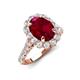 4 - Zarina 3.50 ctw Ruby Oval Shape (9x7 mm) & Round Lab Grown Diamond Halo Engagement Ring 