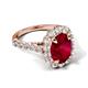 5 - Zarina 3.50 ctw Ruby Oval Shape (9x7 mm) & Round Lab Grown Diamond Halo Engagement Ring 