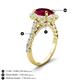 3 - Zarina 3.50 ctw Ruby Oval Shape (9x7 mm) & Round Lab Grown Diamond Halo Engagement Ring 