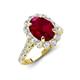 4 - Zarina 3.50 ctw Ruby Oval Shape (9x7 mm) & Round Lab Grown Diamond Halo Engagement Ring 