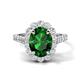 1 - Zarina 2.90 ctw Emerald Oval Shape (9x7 mm) & Round Lab Grown Diamond Halo Engagement Ring 